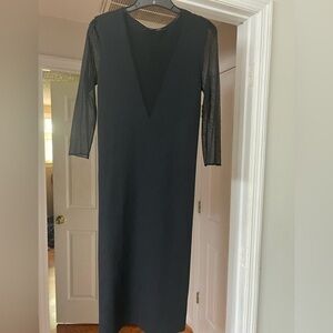 Zara dress, sheer sleeves and sheer V front, NWT, size L